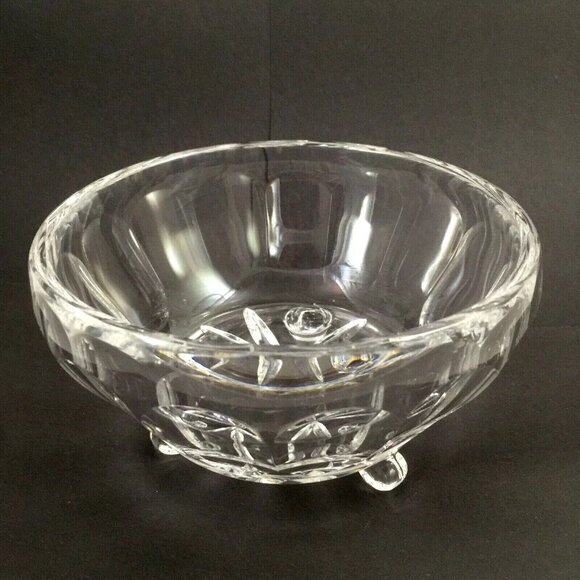Czech Hand Cut Crystal Lidded Candy Dish Pedestal Bowl Etched Glass Lid VTG 60's - Picture 6 of 12